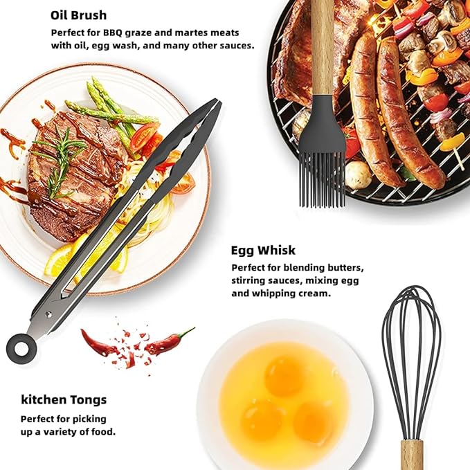 12-Piece Premium Silicone Cooking Set