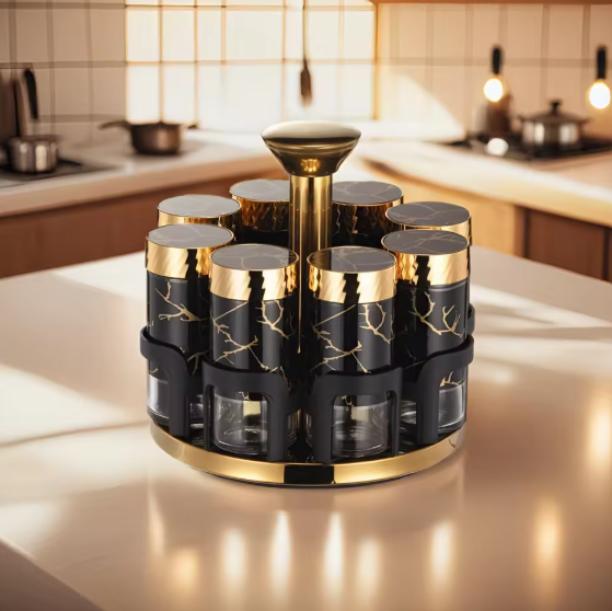 360° Rotating Kitchen Spice Carousel Rack
