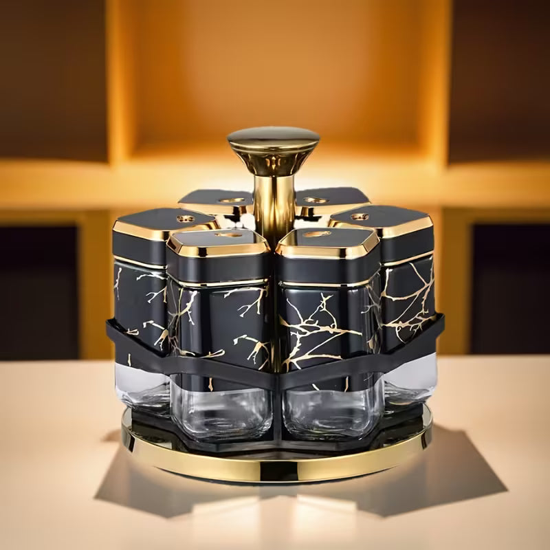 360° Rotating Kitchen Spice Carousel Rack